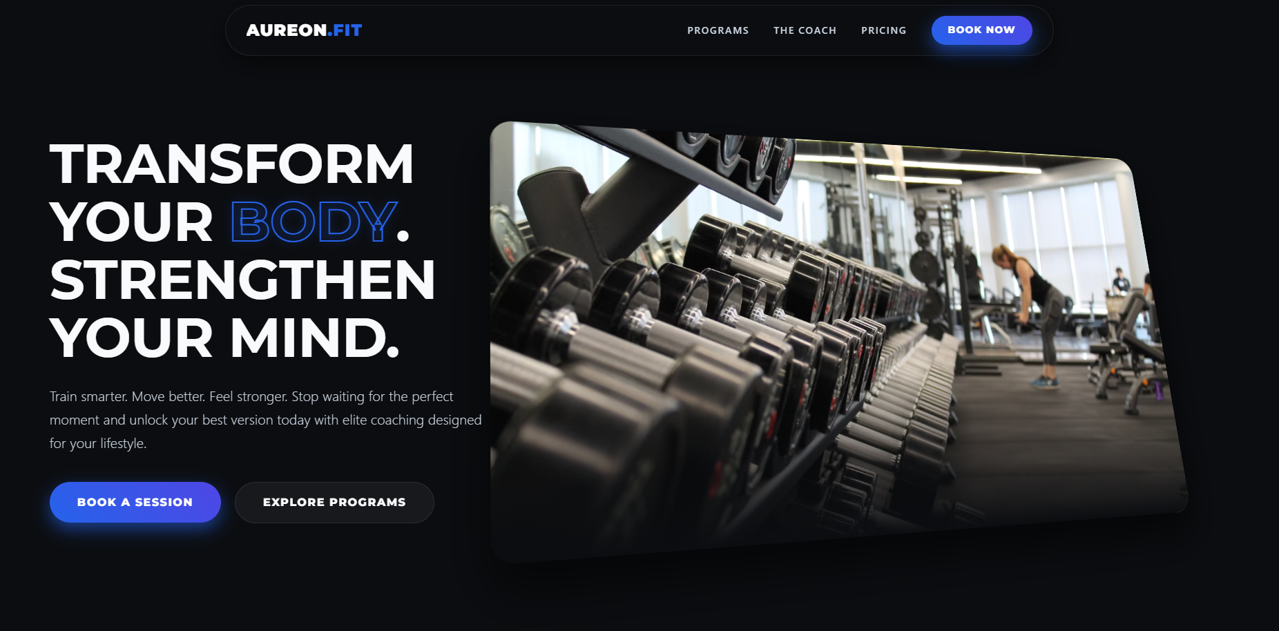 Fitness app project preview